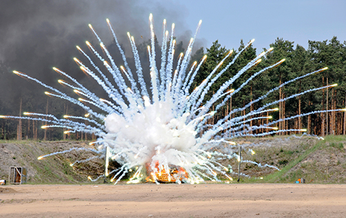 Prüfung von Feuerwerk