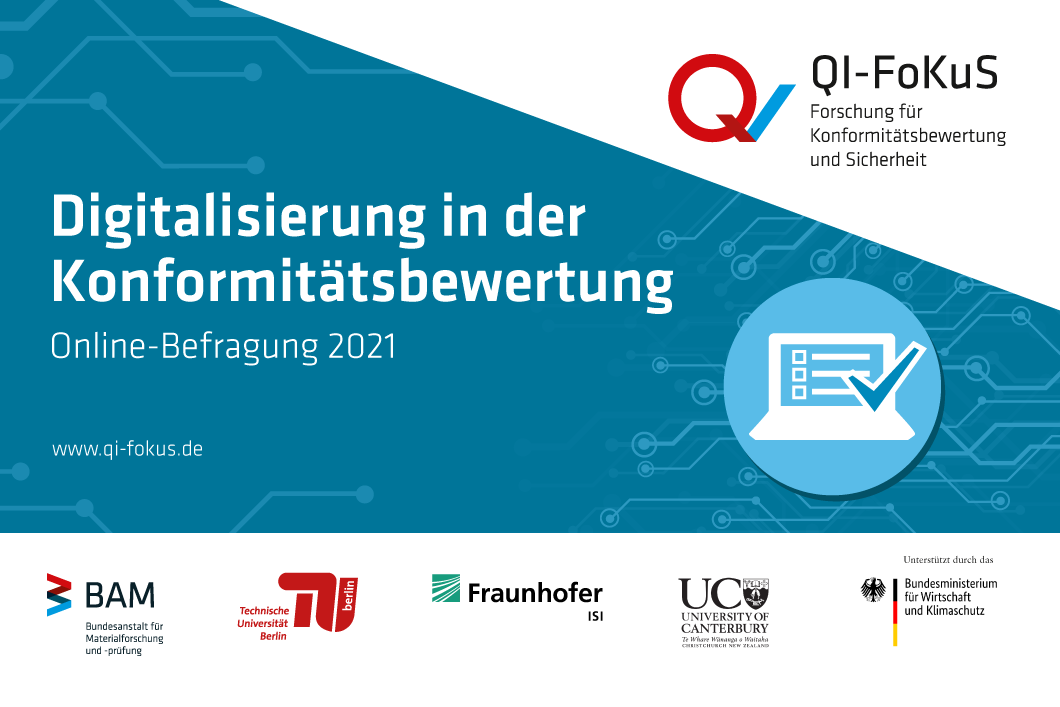 Grafik zur QI-FoKuS Studie zur Digitalisierung in der Konformitätsbewertung Grafik zur QI-FoKuS Studie zur Digitalisierung in der Konformitätsbewertung